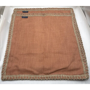 Phantoscope Orange Decorative Throw Pillow COVER Linen Trim Farmhouse *READ...